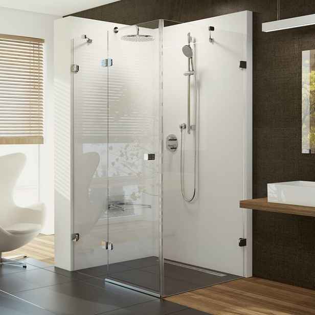 Ravak Brilliant BSDPS R 120x90 chrom+transparent; rohový obdélníkový sprchový kout s pevnou stěnou 120 x 90 cm pravý (kompletní set skleněných stěn a B Setu)