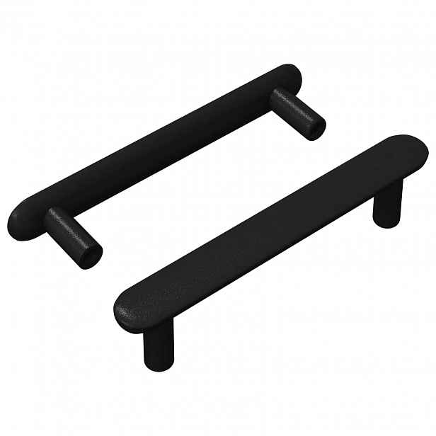 vidaXL Madlo na skříň 2 ks Černá 121 x 16,6 x 28,3 mm Železo