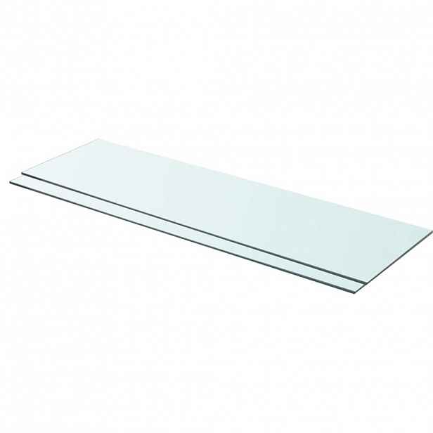 vidaXL Policové desky 2 ks sklo čiré 90 x 25 cm