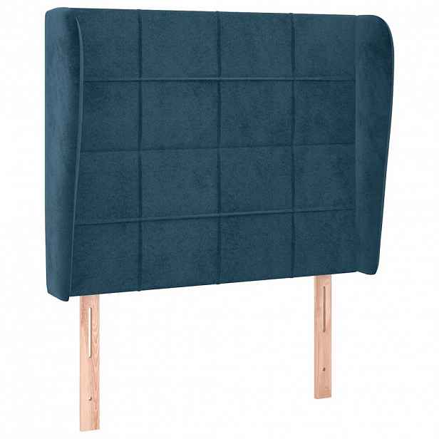 vidaXL Čelo postele typu ušák tmavě modrá 93x23x118/128 cm samet