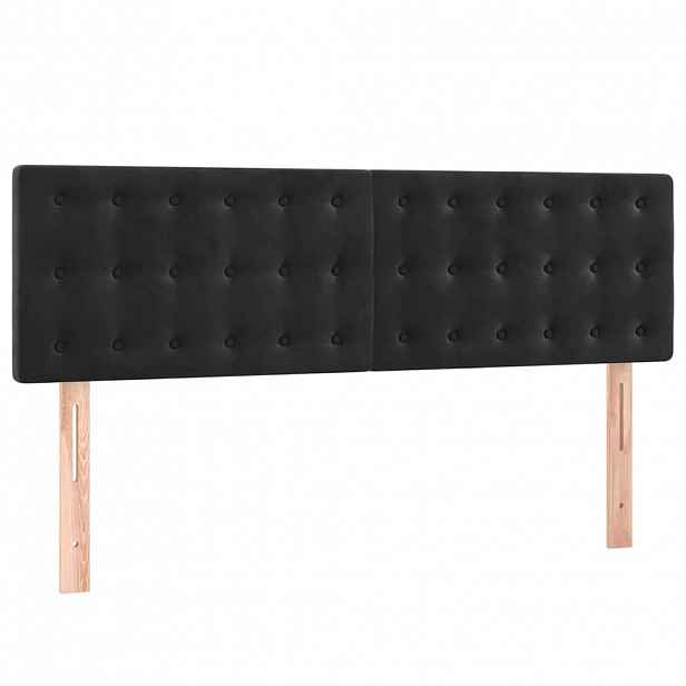 vidaXL Čela postele černá 144x5x78/88 cm samet