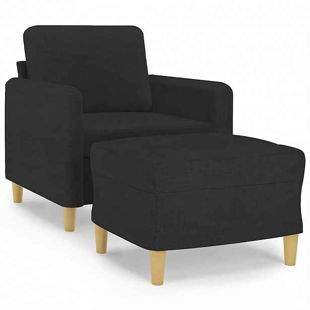 vidaXL Křeslo s podnožkou černé 60 cm textil