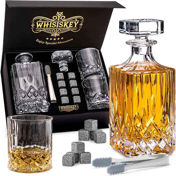 Sada na whisky s karafou 700 ml 2 Sklenice kameny kleště Dárek
