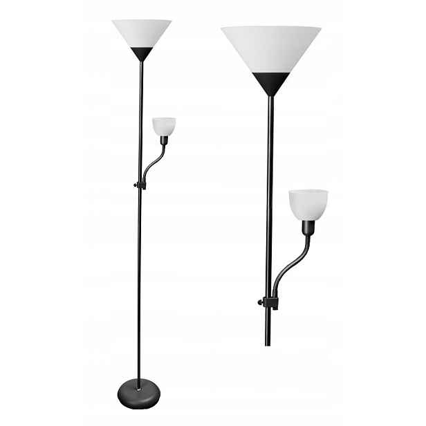 Stojací podlahová lampa černá 60W E27+E14 Benfica