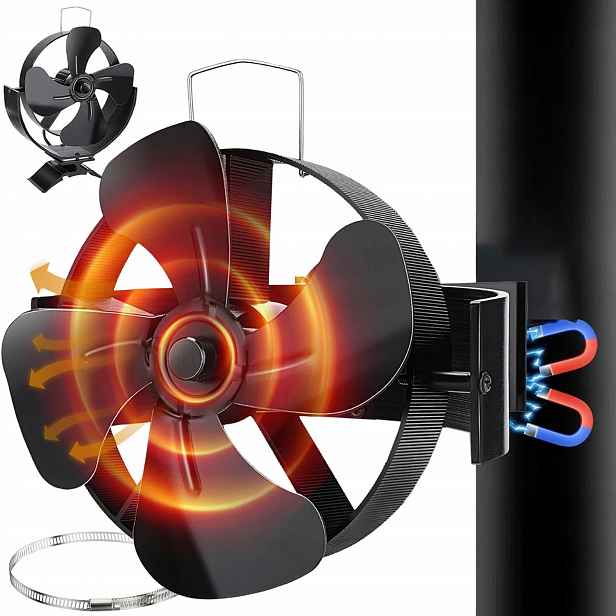 Ventilátor Krbový Ventilátor Napájený Bez Elektřiny S Magnetickou Základnou