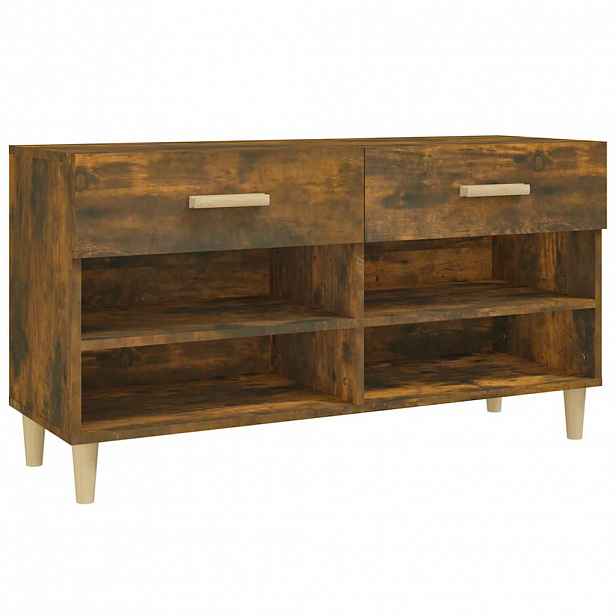 vidaXL Botník kouřový dub 102 x 35 x 55 cm kompozitní dřevo