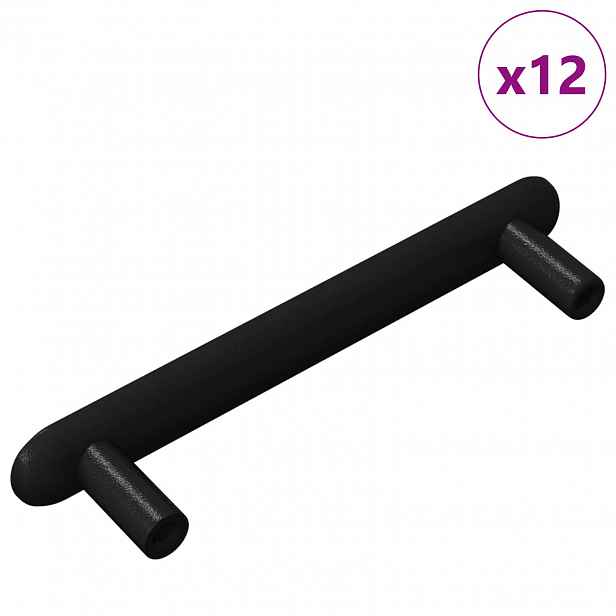 vidaXL Madlo na skříň 12 ks Černá 121 x 16,6 x 28,3 mm Železo