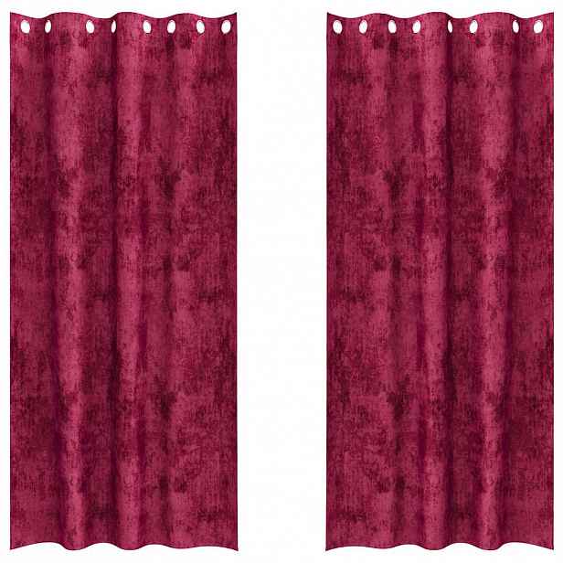 vidaXL Sametové závěsy 2 ks vínová červená 245 x 140 cm samet