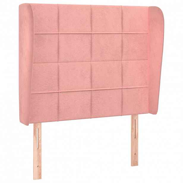 vidaXL Čelo postele typu ušák růžové 93 x 23 x 118/128 cm samet