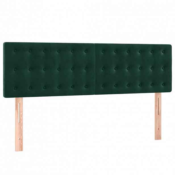vidaXL Čela postele tmavě zelená 144x5x78/88 cm samet