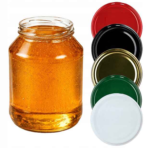 4x Sklenička 2,5 L Sklenice Na Med Zavařeniny Sklenice Skleněné Víčko Šroubovací FI100