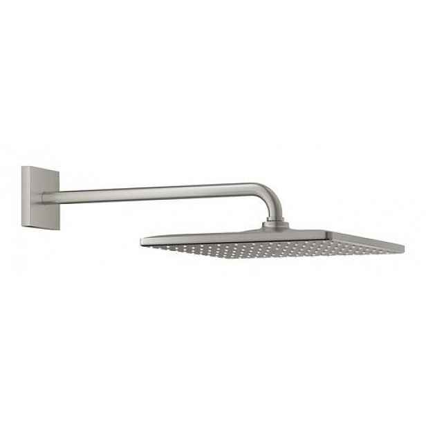 Hlavová sprcha Grohe RAINSHOWER Cube na stěnu včetně sprchového ramena supersteel 26564DC0