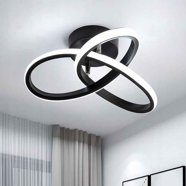 stropní svítidlo Led 22W 2500LM Černá Moderní Kulatá 6500K