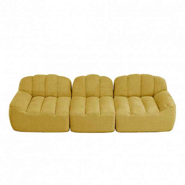 Urban Meuble 3MÍSTNÁ POHOVKA z granulovaného fleecu, bezrámový lounge design bez montáže