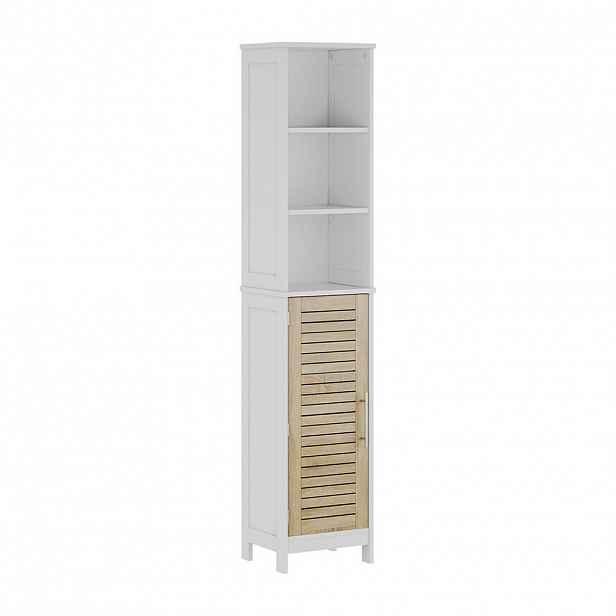 Vicco KOUPELNOVÁ SKŘÍŇKA Looma Bílá/dub 35 x 173 cm se 6 přihrádkami