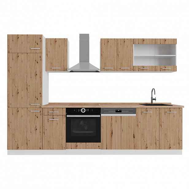 Vicco KUCHYŇSKÝ KOUT R-Line Dub řemeslný/bílý 300 cm , PD Dub