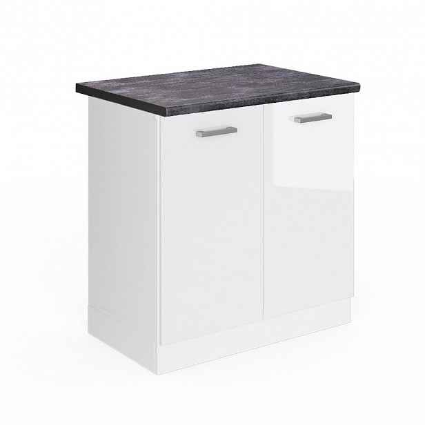 Vicco SKŘÍŇKA POD DŘEZ R-Line Bílá vysoký lesk 80 cm , PD Antracit