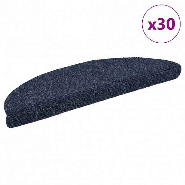 vidaXL Schodové rohože samolepicí 30 ks 56 x 17 x 3 cm modré půlkulaté