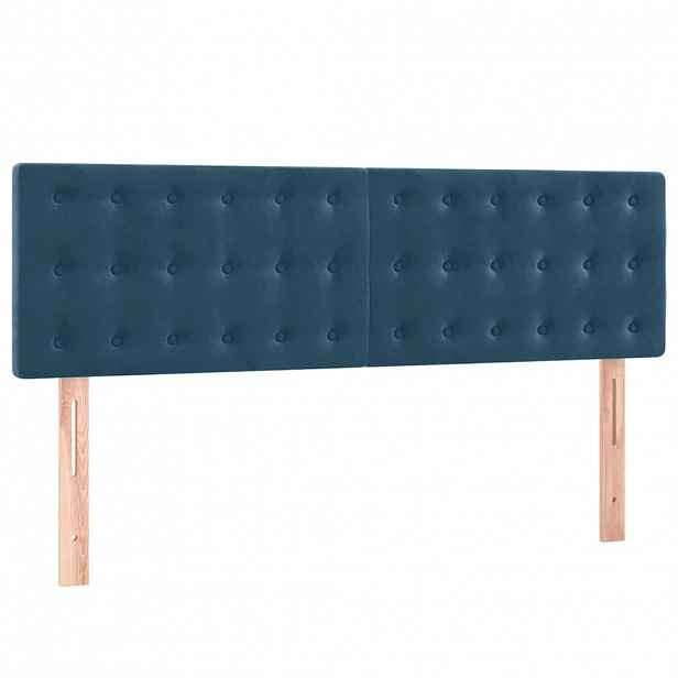vidaXL Čela postele tmavě modrá 144x5x78/88 cm samet