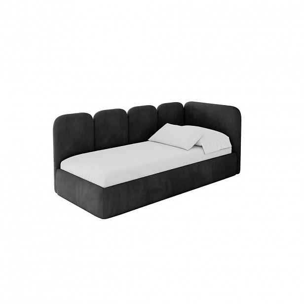 ALTDECOR JEDNOLŮŽKOVÁ POSTEL pro mládež s úložným prostorem, vlevo - VELY 100x200 černá