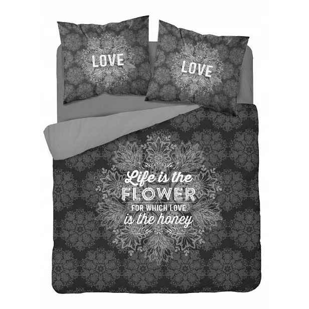 Grafitové Povlečení Life Is The Flower For Which Love Is The Honey 200x220