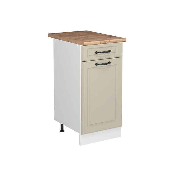 Vicco SPODNÍ SKŘÍŇKA KUCHYŇSKÉ LINKY R-Line, Písečná venkovský dům/Bílá, 40 cm pracovná doska Dub Goldkraft