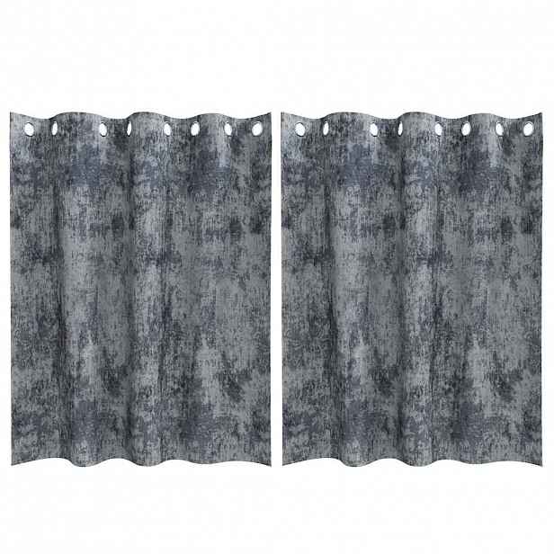 vidaXL Sametové závěsy 2 ks Stříbrně šedá 140 x 140 cm samet