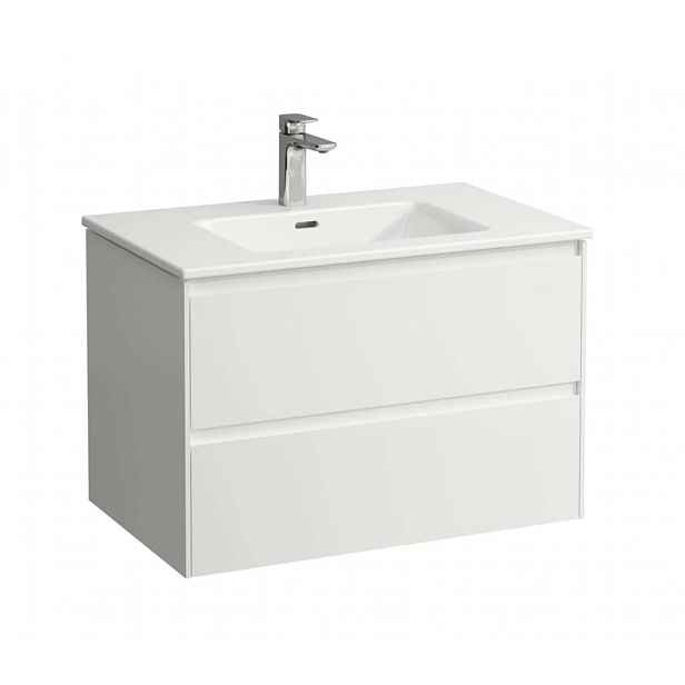 Laufen - Skříňka s umyvadlem, 80x50x52 cm, 2 zásuvky, lesklá bílá H8649652611041