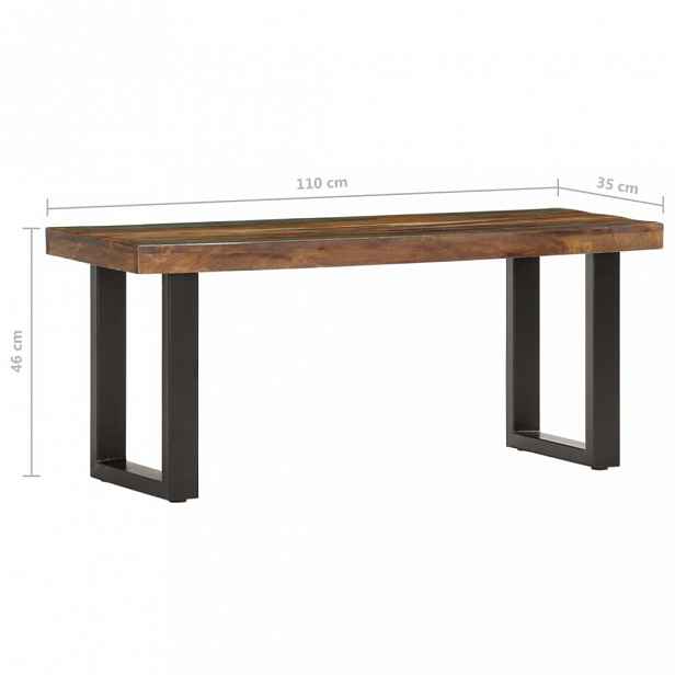 Lavice masivní recyklované dřevo / ocel 110 cm