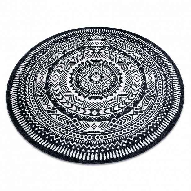rugsX KULATÝ koberec FUN Napkin ubrousek - černý 200 cm