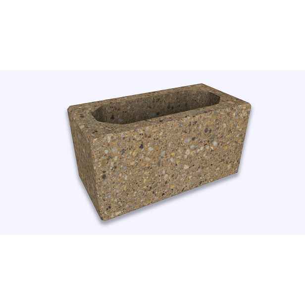 Tvárnice plotová hladká CS Blok 20 okrová 200×400×200 mm