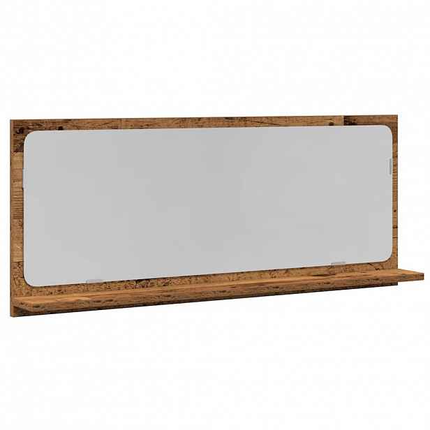 vidaXL Zrcadlová police Staré dřevo 90 x 10,5 x 37 cm Kompozitní dřevo