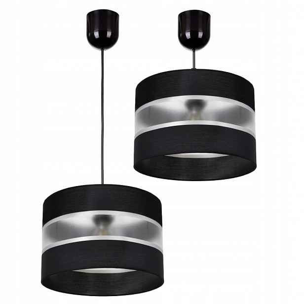 Závěsná Stropní Lampa S Pruhy, Černá, 30 CM