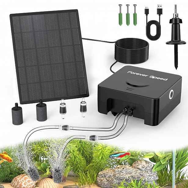 3W Solární Provzdušňovač Jezírka, Solární Vzduchová Pumpa Pro Jezírko 2200 Mah