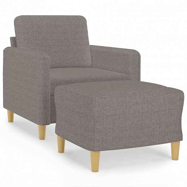 vidaXL Křeslo s podnožkou taupe 60 cm textil