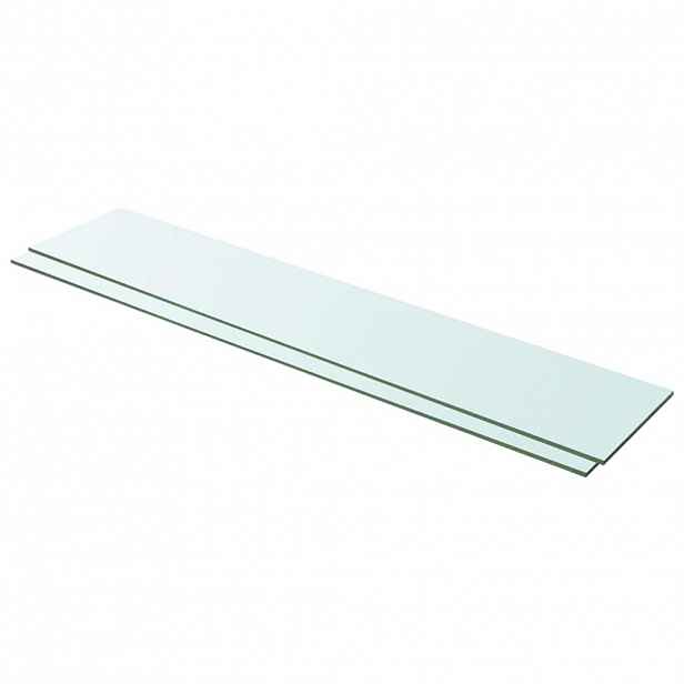 vidaXL Policové desky 2 ks sklo čiré 100 x 20 cm