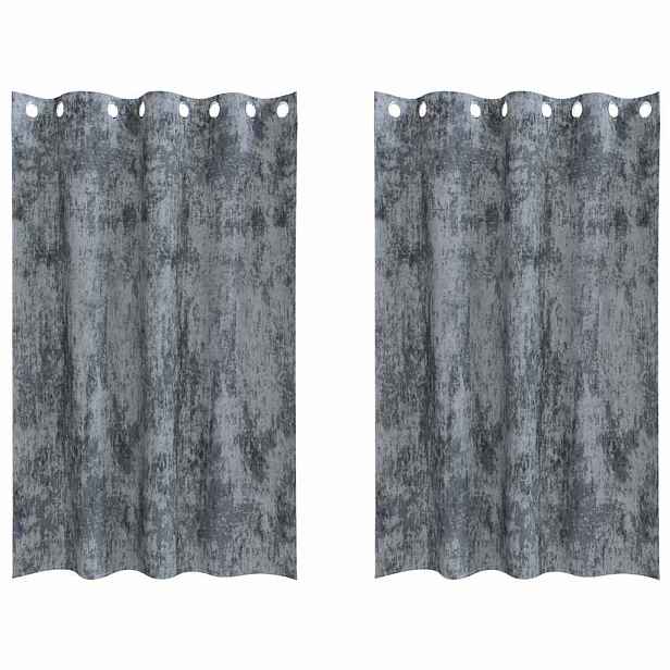 vidaXL Sametové závěsy 2 ks Stříbrně šedá 175 x 140 cm samet