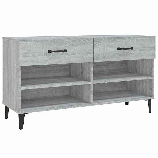 vidaXL Botník šedý sonoma 102 x 35 x 55 cm kompozitní dřevo