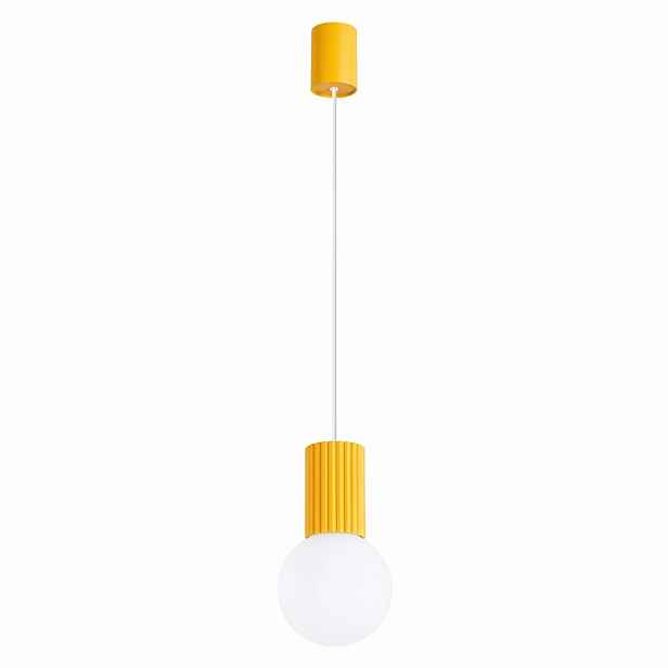 Sollux Lighting Halo závěsná lampa žlutá rýhovaná skleněná 1xG9 8W