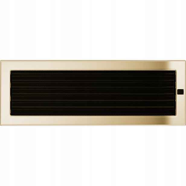 Ventilační mřížka do krbu 17x49 pozlacená s žaluzií