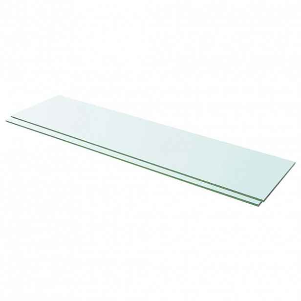 vidaXL Policové desky 2 ks sklo čiré 100 x 25 cm