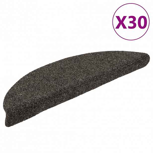 vidaXL Schodové rohože samolepicí 30 ks 56 x 17 x 3 cm antracitové půlkulaté