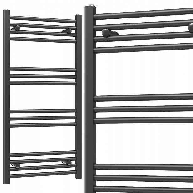 Koupelnový Radiátor Žebřík 500x1000 385W 14-ŽEBEREK Černý Slim 50x100cm