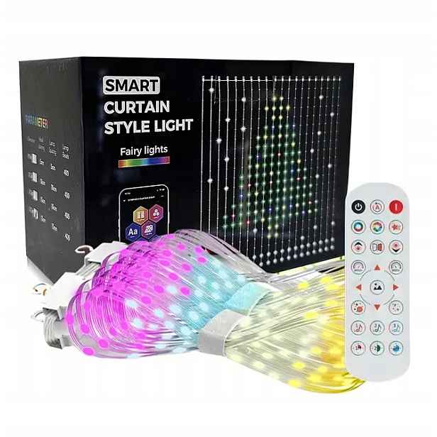 Smart 400 Led Závěs 2X2 M Usb Bluetooth Dálkový Ovladač Pro Rgb Inteligentní Zvuk