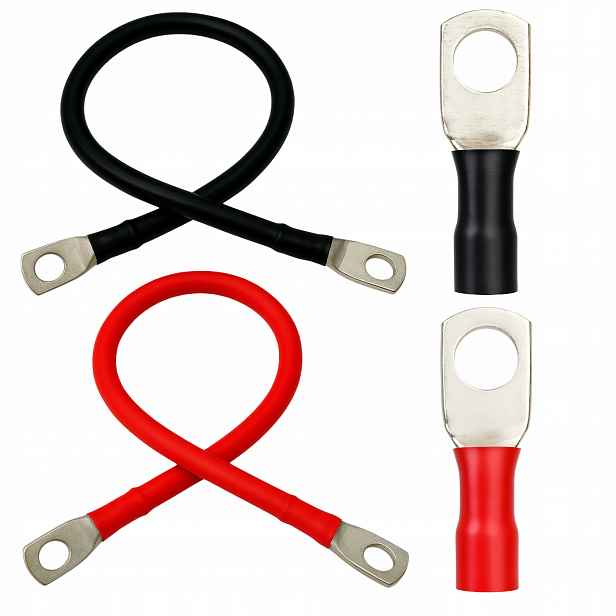 Kabel Lgy 25 mm2 sada pro propojení akumulátorů M8 100 cm 1 m