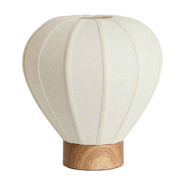 Krémová kovová stolní lampa s textilním stínidlem (výška 36 cm) Kyzo – Light & Living
