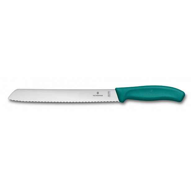 Nůž na chléb Victorinox Swiss Classic 6.8634.21C1B 21 cm, zoubkovaný, zelený
