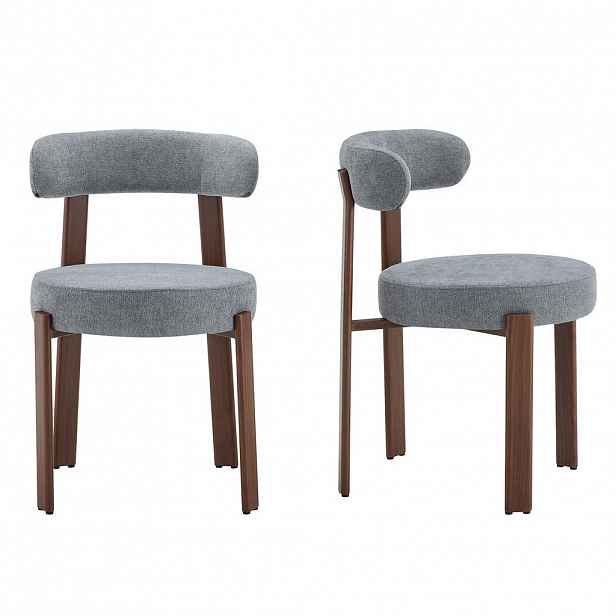 Urban Meuble JÍDELNÍ ŽIDLE SADA 2 KS z látky, s ergonomickým zaobleným opěradlem