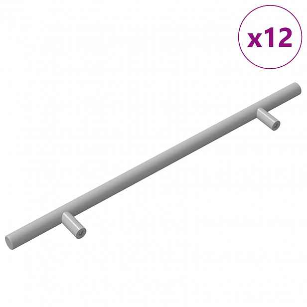 vidaXL Madlo na skříň 12 ks Stříbrná 300 mm Nerezová ocel