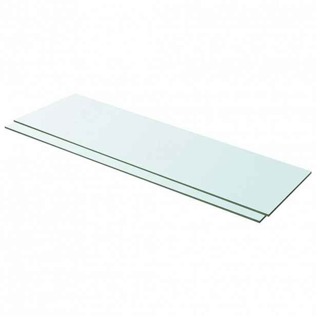 vidaXL Policové desky 2 ks sklo čiré 100 x 30 cm